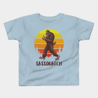 Sassquatch - Badass With An Attitude To Match  - White Kids T-Shirt